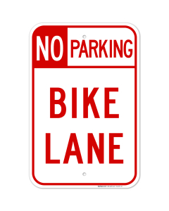 Bike Lane No Parking Sign