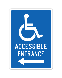 Accessible Entrance Left Sign