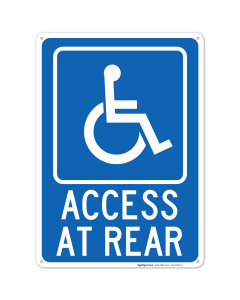 Access At Rear Sign
