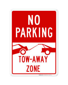 No Parking, No Parking Tow Away Zone Sign