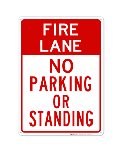 No Parking Or Standing Fire Lane Sign