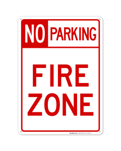 Fire Zone With No Parking Header Sign