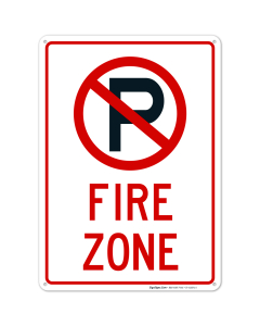 Fire Zone With No Parking Symbol Sign