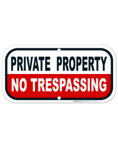 No Trespassing Private Property Sign, Red Background