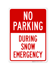 No Parking During Snow Emergency Sign