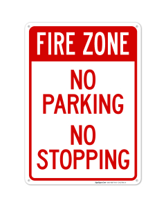 Fire Zone No Parking No Stopping Sign