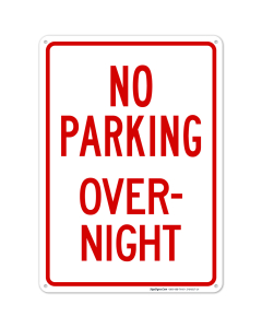 No Parking Overnight Parking Sign