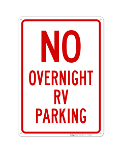 No Overnight Rv Parking Sign, (SI-64818)