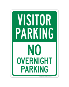 Visitor Parking No Overnight Parking Sign