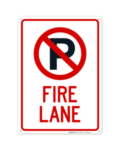 Fire Lane With Graphic Sign