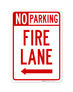 No Parking Fire Lane With Left Arrow Sign, (SI-65041)