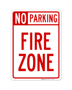 No Parking Fire Zone Sign