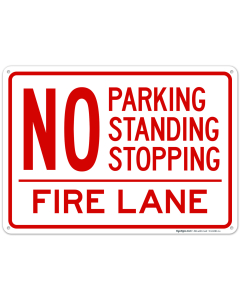 No Stopping Standing Parking Fire Lane Sign, (SI-65085)