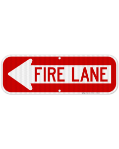 Fire Lane With Left Arrow Sign, (SI-65089)