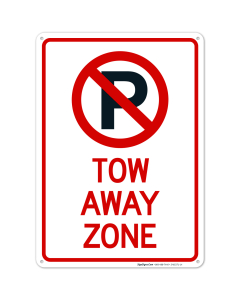 Tow Away Zone With Graphic Sign