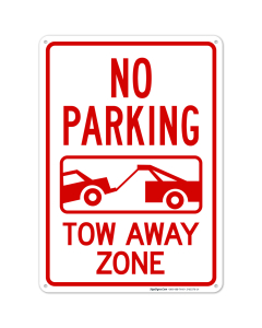 No Parking Tow Away Zone With Graphic Sign