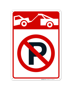 No Parking Tow Away Zone Symbol Sign