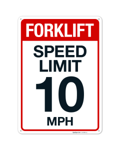 Forklift Speed Limit 10 Mph Sign