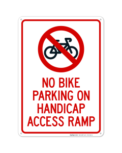 No Bike Parking On Handicap Access Ramp Sign