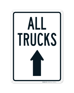 All Trucks Move Ahead With Up Arrow Sign