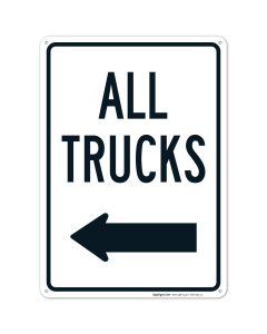 All Trucks With Left Arrow Sign,(SI-67394)
