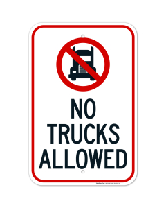 No Trucks Allowed Sign
