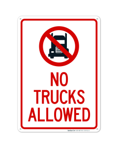 No Trucks Allowed With Graphic Sign
