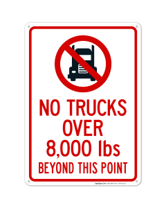 No Trucks Over Beyond This Point With Graphic Sign