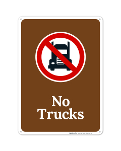 No Trucks With Grapghic Sign