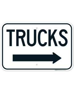 Trucks With Right Arrow Sign