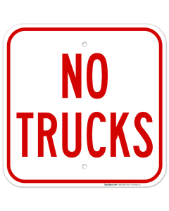 No Trucks Driveway Sign
