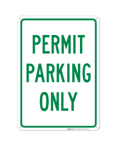 Permit Parking Only Sign