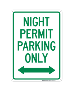 Night Permit Parking Only Bidirectional Sign