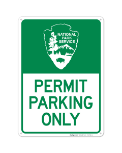 National Park Service Permit Parking Only Sign