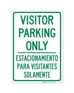 Visitor Parking Only Bilingual Sign