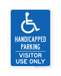 Handicapped Parking Visitor Use Only With Graphic Sign