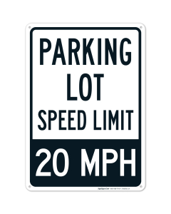 Parking Lot Speed Limit 20 Mph Sign