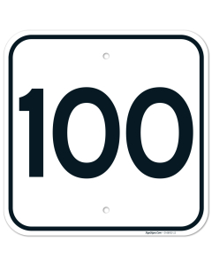 Parking Lot Number 100 Sign