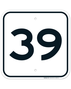 Parking Lot Number 39 Sign