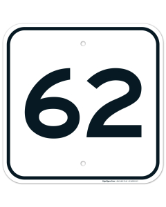 Parking Lot Number 62 Sign
