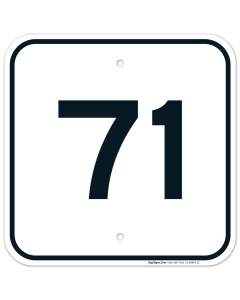 Parking Lot Number 71 Sign
