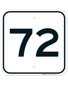 Parking Lot Number 72 Sign