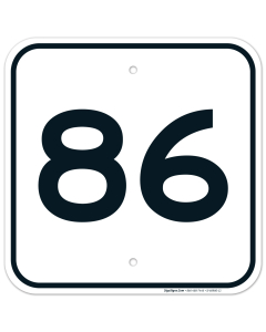 Parking Lot Number 86 Sign