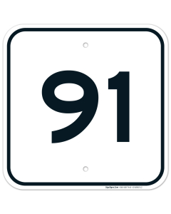 Parking Lot Number 91 Sign