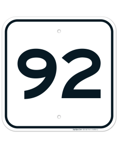Parking Lot Number 92 Sign