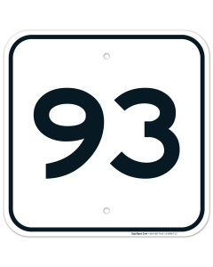 Parking Lot Number 93 Sign