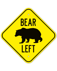 Bear Keep Left Sign