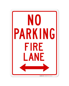 No Parking Fire Lane Sign, In Both Side