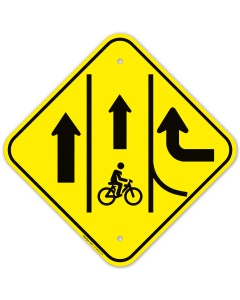 Bike Traffic Merging Sign