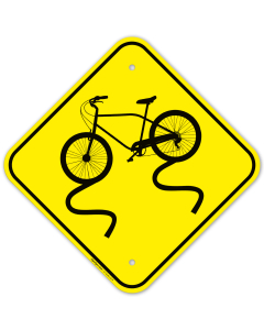 Slippery When Wet Bicycle Graphic Sign